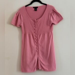 BCBG Max Azria Pink Scoop-Neck Button Front Crop Top Size XL